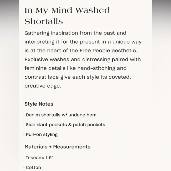 Free People In My Mind Washed Shortalls - Picture 5 of 8